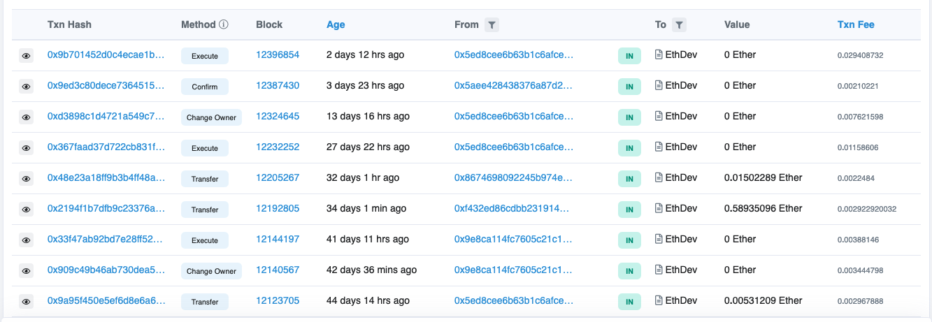 Screenshot of Etherscan transaction explorer view