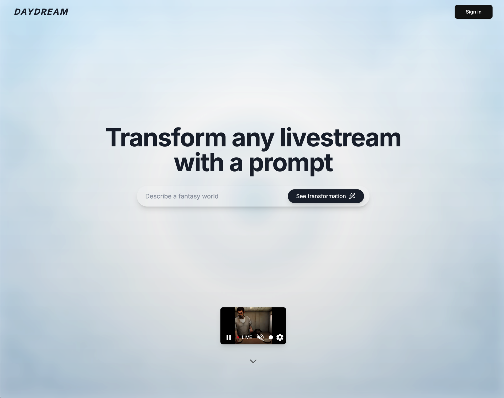 Screenshot 1 of Livepeer showing the application interface