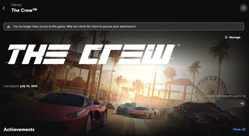 Screenshot of video game with the user's access revoked